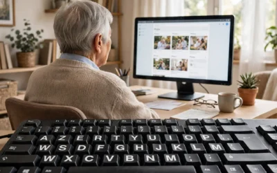 Clavier sans fil pour malvoyant : Grandes lettres et grosses touches AZERTY